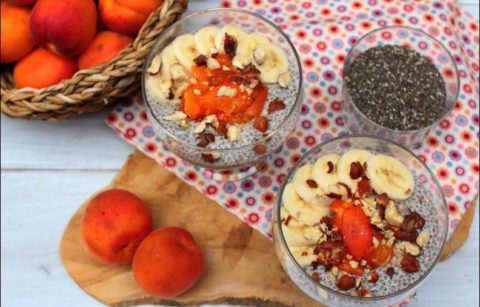 chia pudding noisette et abricots