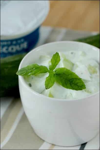 concombre fromage blanc menthe