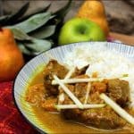 agneau curry et lait de coco ananas poire