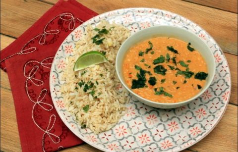 dhal de lentilles corail au lait de coco