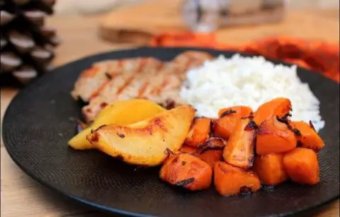 escalopes de porc aux poires et courge