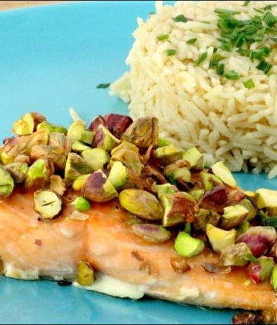 saumon au miel et pistaches