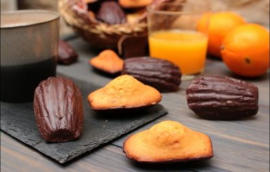 madeleines à l'orange coque chocolat