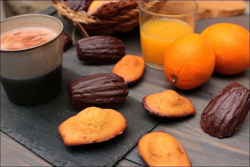recette madeleine chocolat orange
