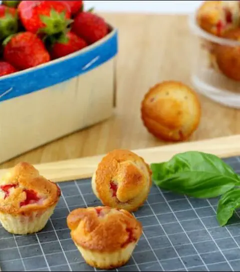 muffins fraises et basilic