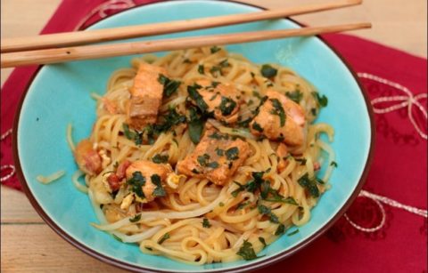 pad thaï au saumon
