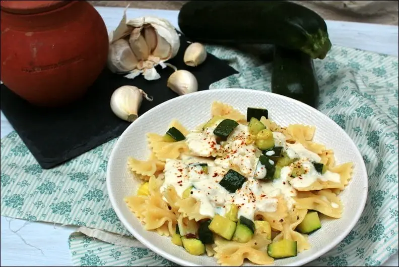 pates courgettes fromage chevre