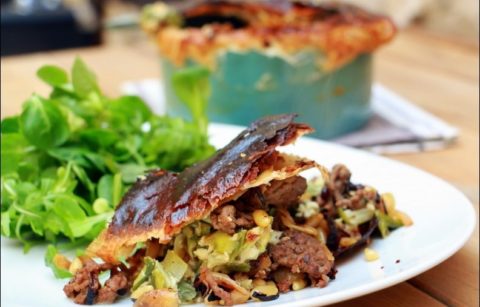 pot pie à la viande hachée brousse et poireaux