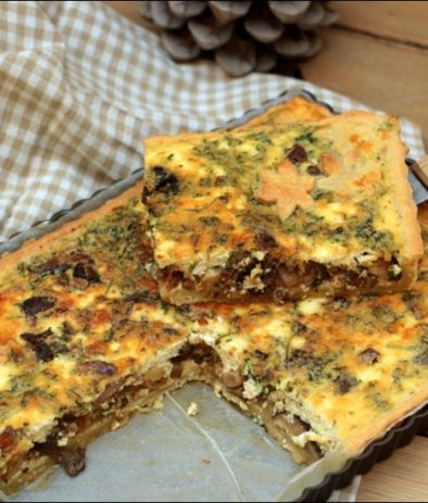 quiche d'automne aux marrons et champignons des bois