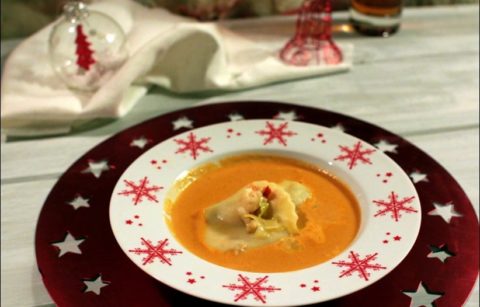 ravioles de homard en bisque