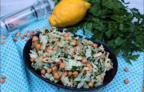 salade de morue et pois chiches à la portugaise