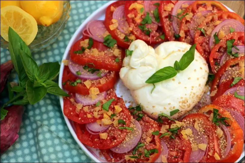 salade tomate burrata citron confit