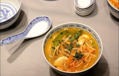 soupe chinoise gourmande aux crevettes