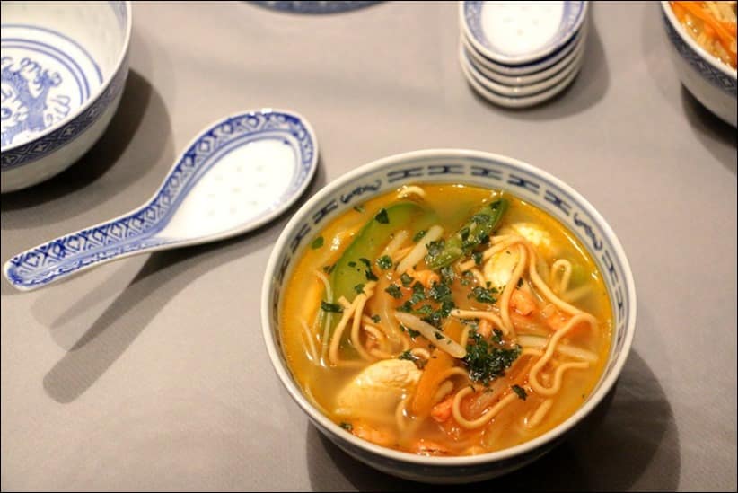 soupe chinoise gourmande aux crevettes