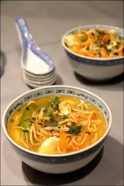soupe chinoise crevettes et vermicelles