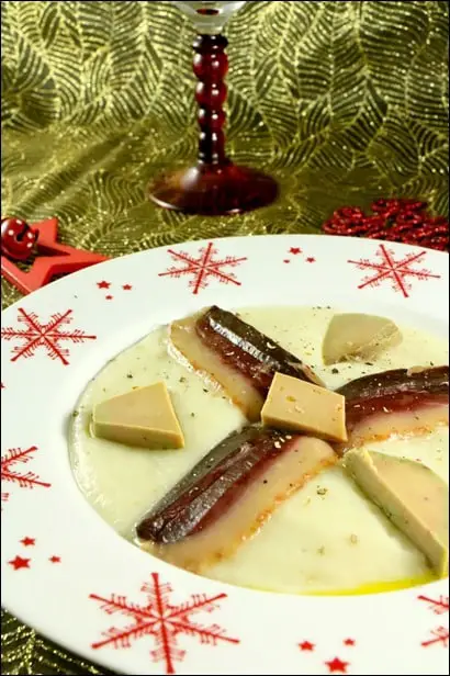 velouté topinambour et foie gras