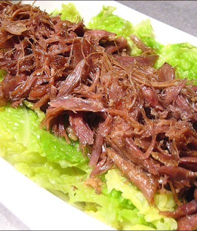 salade de canard confit au chou vert