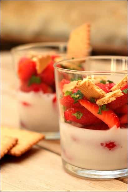 crème coco et fraises