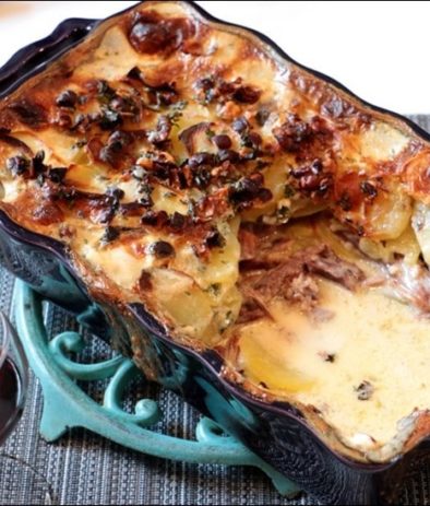 gratin de pommes de terre au confit de canard