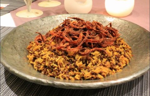mejadra riz lentilles oignons