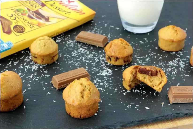 muffins noix coco praliné