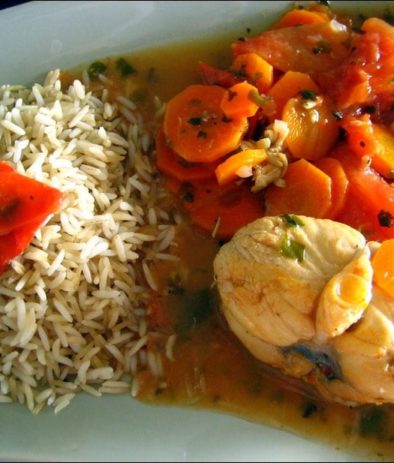 osso bucco de lotte à la coriandre et basilic