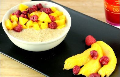 porridge mangue et framboises