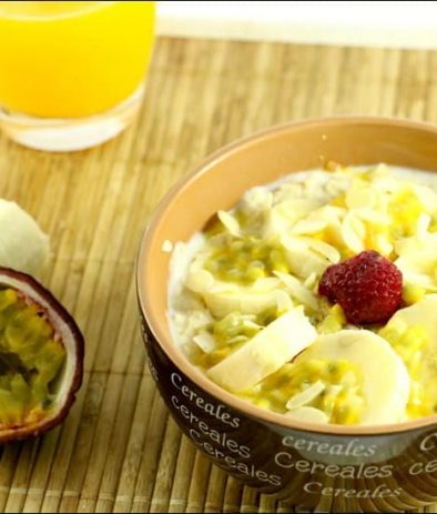 porridge à la banane et fruit de la passion