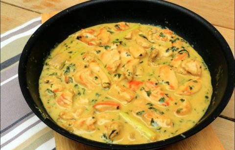 poulet au lait de coco basilic et citronnelle