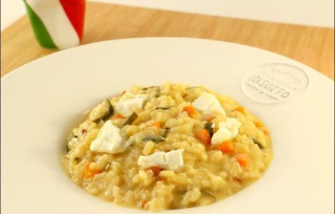 risotto aux petits légumes et au chèvre