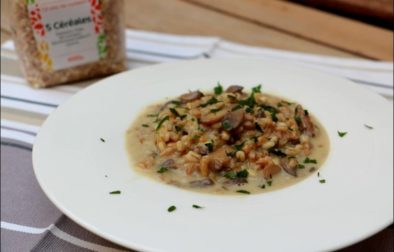 risotto de céréales aux champignons mozzarella et parmesan