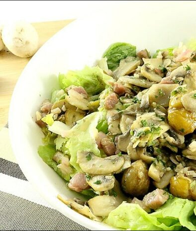 salade en chaud-froid aux châtaignes