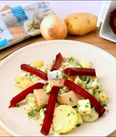 salade d'hiver au hareng fumé et tomme de brebis