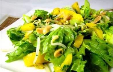 salade thaïe à la mangue coriandre et soja