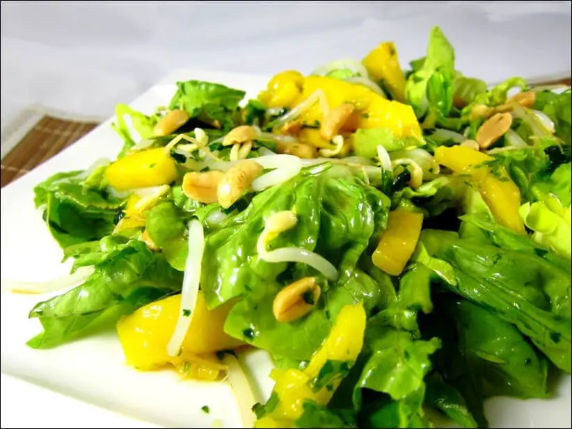salade thaïe à la mangue coriandre et soja