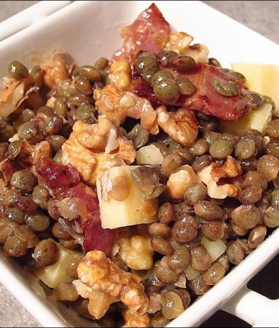 salade de lentilles au cantal et aux noix