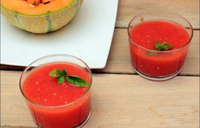 soupe froide de tomates et pastèque