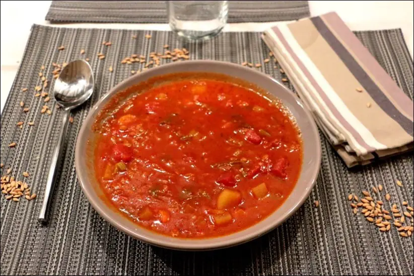soupe tomate et epeautre