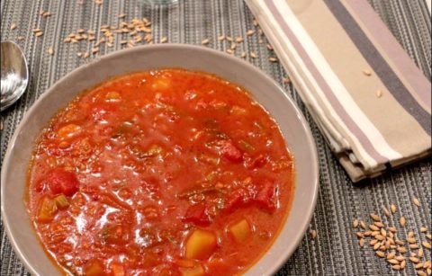 soupe de tomates à l'épeautre
