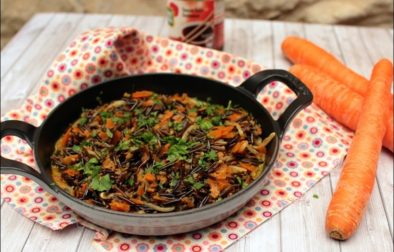 wok de riz sauvage aux légumes curry et lait de coco