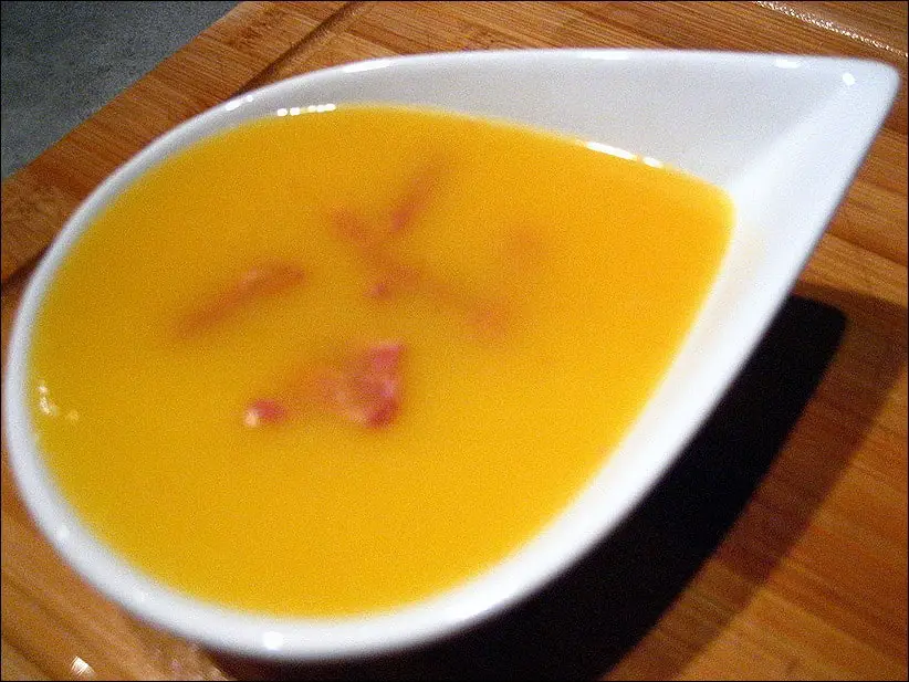 soupe d'automne au potiron et lardons