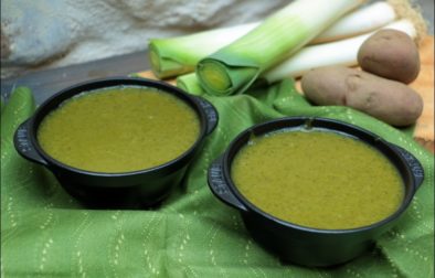 Soupe au vert de poireau et tapioca