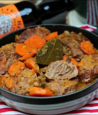 joues de porc à la moutarde bière et miel