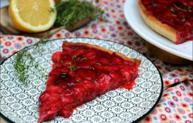 tarte aux fraises rôties et au thym