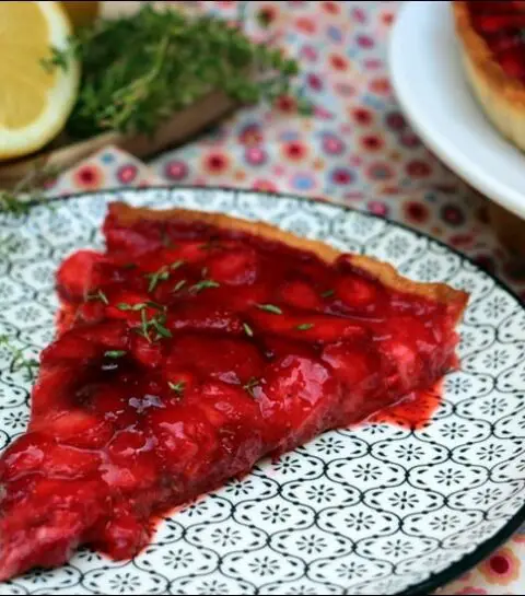 tarte aux fraises rôties et au thym