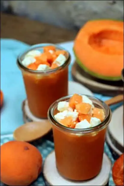 recette soupe froide melon abricot feta