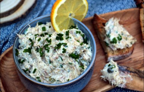 rillettes de maquereau grillé au chèvre frais et ciboulette