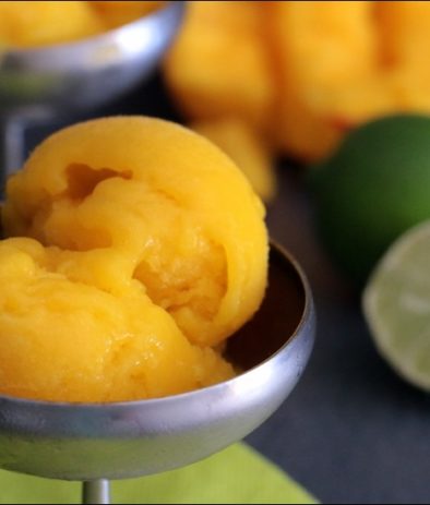 sorbet à la mangue et citron vert
