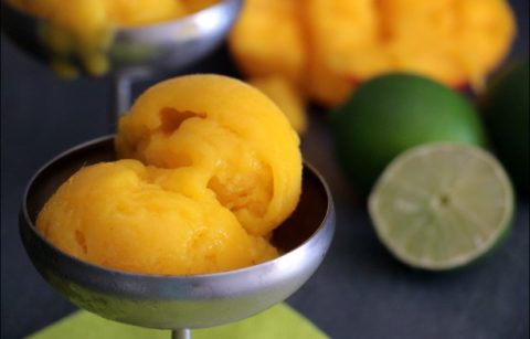 sorbet à la mangue et citron vert