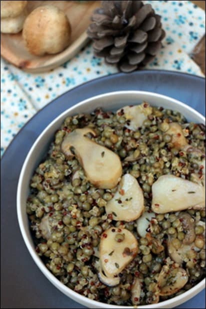 salade de quinoa et lentilles vertes